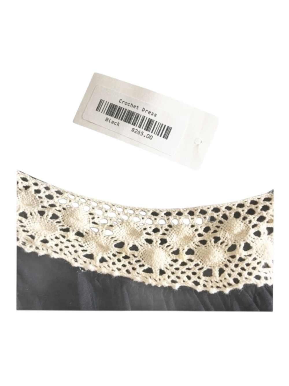 new Shay Todd ❁ Handkerchief Hem Crochet Shoulder Tie Dress Swim Cover ❁ Black L - Picture 11 of 15